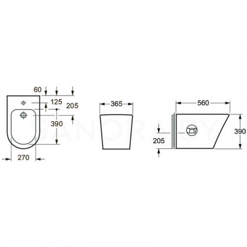 Напольное биде Lavinia Boho Biore 33040050-1