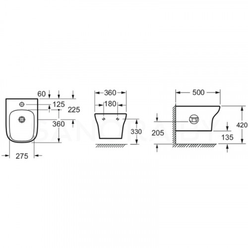 Подвесное биде Lavinia Boho Bristol 33050050-1