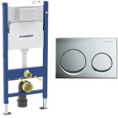 Инсталляция для унитаза Geberit Alpha 458.233.00.2 с кнопкой Geberit Alpha 20 хром 115.040.21.3