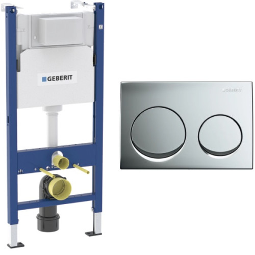 Инсталляция для унитаза Geberit Alpha 458.233.00.2 с кнопкой Geberit Alpha 20 хром 115.040.21.3