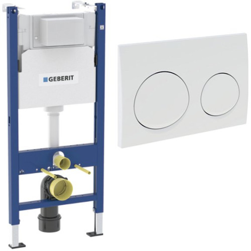 Инсталляция для унитаза Geberit Alpha 458.233.00.2 с кнопкой Geberit Alpha 20 белая 115.040.11.5