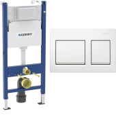 Инсталляция для унитаза Geberit Alpha 458.233.00.2 с кнопкой Geberit Alpha 35 белая 115.045.11.3