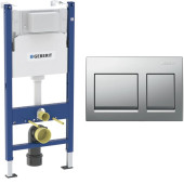 Инсталляция для унитаза Geberit Alpha 458.233.00.2 с кнопкой Geberit Alpha 35 хром 115.045.21.3