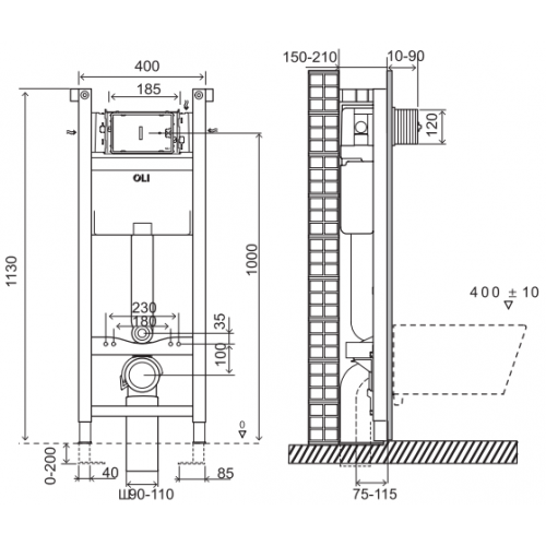 Инсталляция для унитаза OLI OLI113 Expert Plus [721803]-1