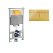 Инсталляция для унитаза OLI OLI80 + клавиша смыва Slim золото [885111+154962]