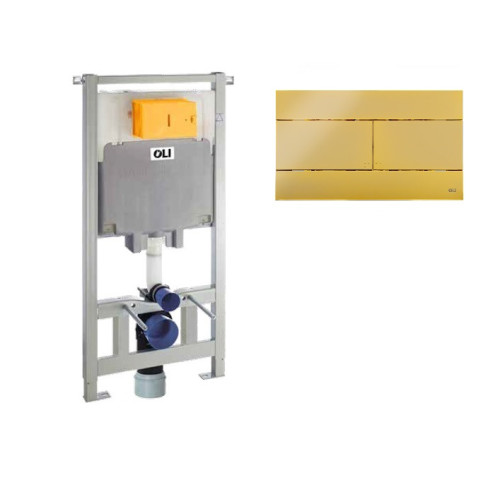 Инсталляция для унитаза OLI OLI80 + клавиша смыва Slim золото [885111+154962]