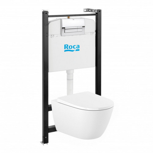 Инсталляция с унитазом Roca Ona ZRU9310392 + кнопка хром
