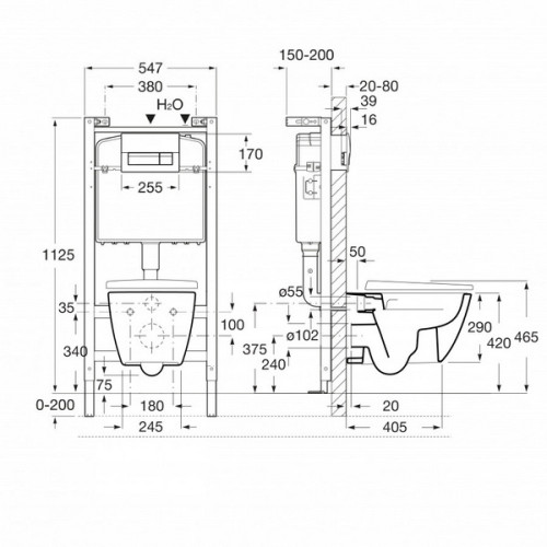 Инсталляция с унитазом Roca Ona ZRU9310392 + кнопка хром-1