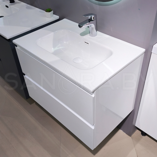 Тумба подвесная Фаворит с керамическим умывальником-4