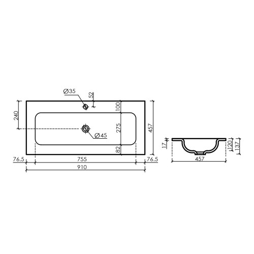 Тумба подвесная Sanora Classic CN с керамическим умывальником-11