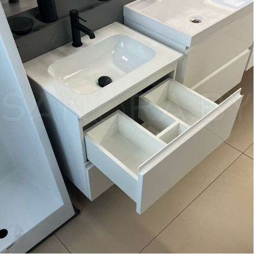 Тумба подвесная Sanora Classic CN с керамическим умывальником-3