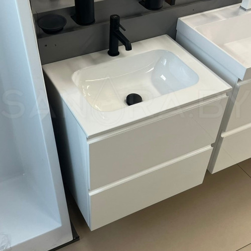 Тумба подвесная Sanora Classic CN с керамическим умывальником-2