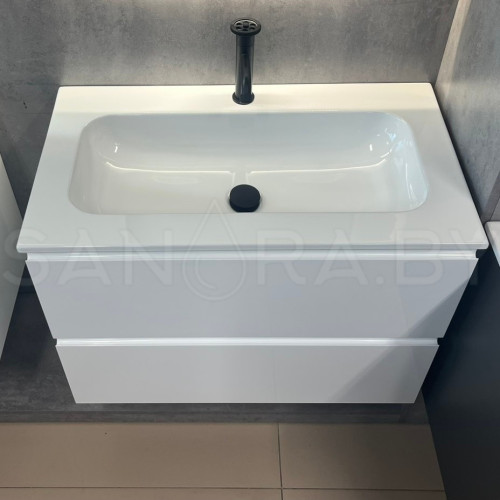 Тумба подвесная Sanora Classic CN с керамическим умывальником-1