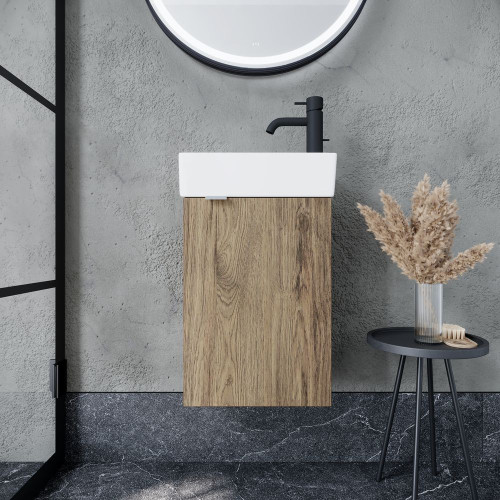 Sancos тумба подвесная под раковину Mini Дуб Чарльстон MN35ECHR правая-2