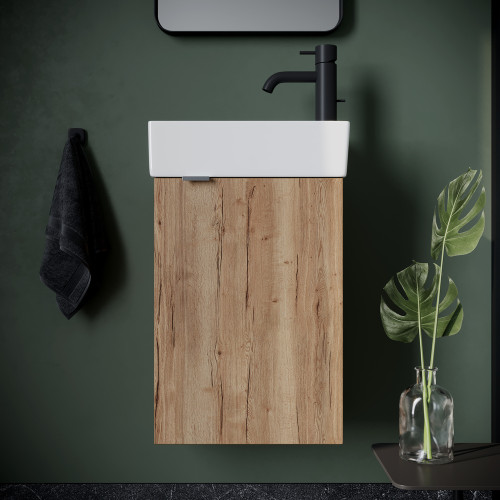 Sancos тумба подвесная под раковину Mini Дуб Галифакс MN35EGR правая-2