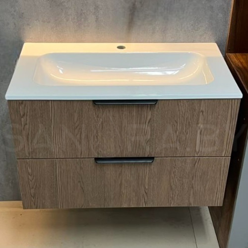 Тумба подвесная Sanora Model C с керамическим умывальником-5