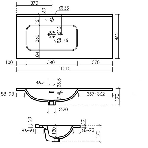 Тумба подвесная Model K с корзиной для белья и керамическим умывальником-9
