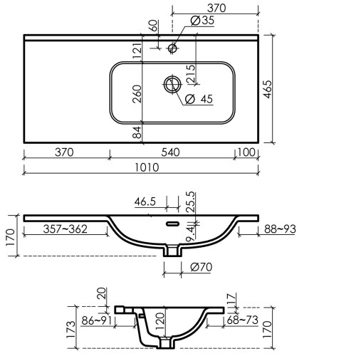 Тумба подвесная Model K с корзиной для белья и керамическим умывальником-11