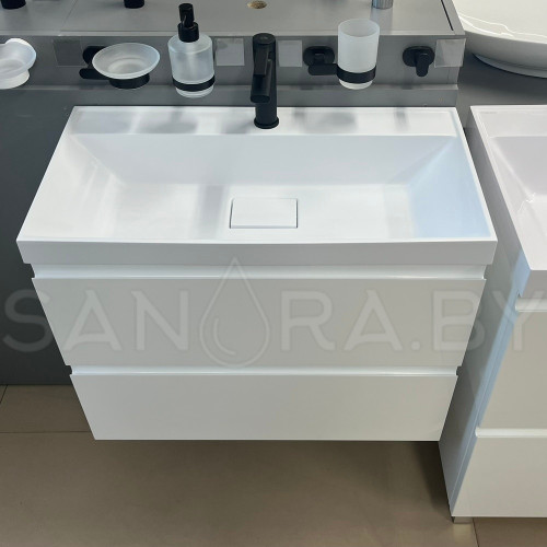 Тумба подвесная Sanora Classica Slim с умывальником-4