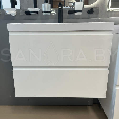 Тумба подвесная Sanora Classica Slim с умывальником-5