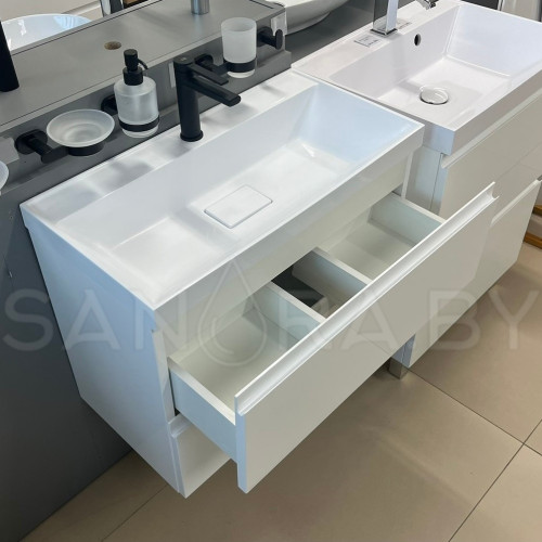 Тумба подвесная Sanora Classica Slim с умывальником-1