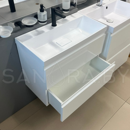 Тумба подвесная Sanora Classica Slim с умывальником-2