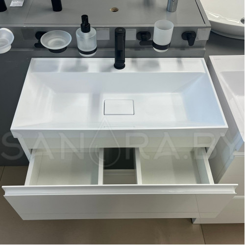 Тумба подвесная Sanora Classica Slim с умывальником-3