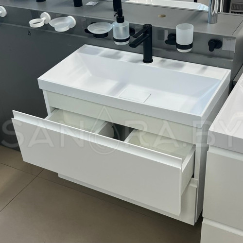 Тумба подвесная Sanora Classica Slim с умывальником-6