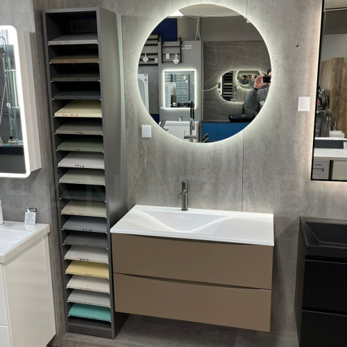 Тумба подвесная Дакота 90 Ral 7006 с умывальником-6