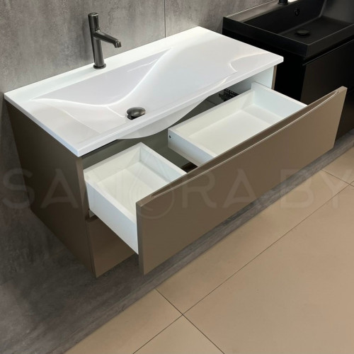 Тумба подвесная Дакота 90 Ral 7006 с умывальником-1