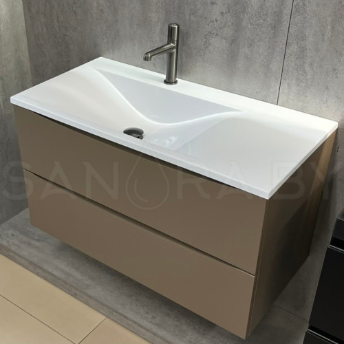 Тумба подвесная Дакота 90 Ral 7006 с умывальником-5