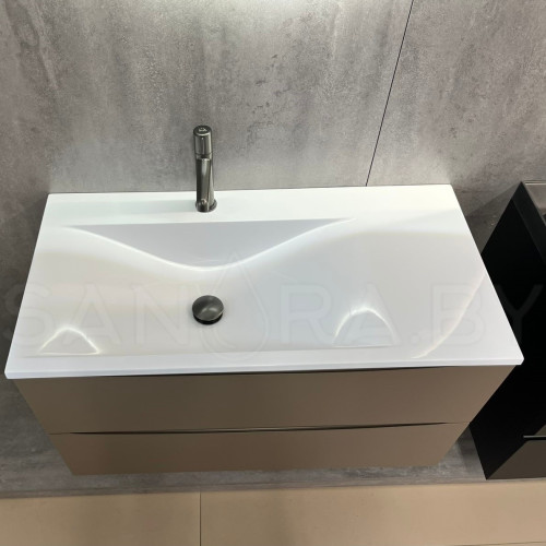 Тумба подвесная Дакота 90 Ral 7006 с умывальником-4