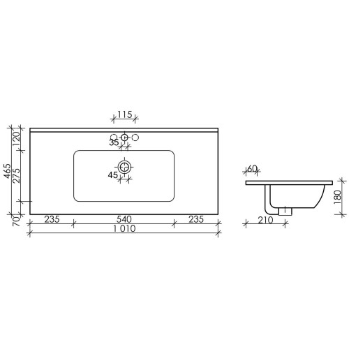 Тумба подвесная Фаворит с керамическим умывальником-14