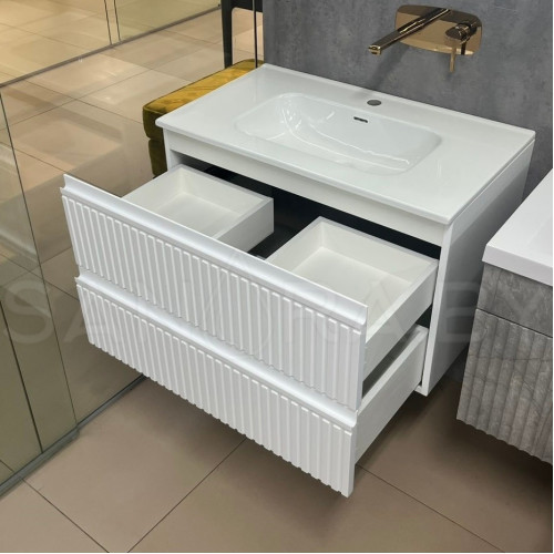 Тумба подвесная Model A с керамическим умывальником-6