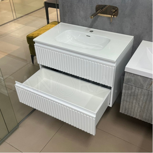 Тумба подвесная Model A с керамическим умывальником-5