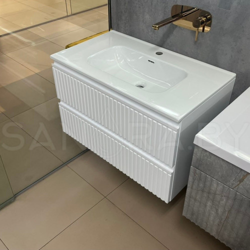 Тумба подвесная Model A с керамическим умывальником-3