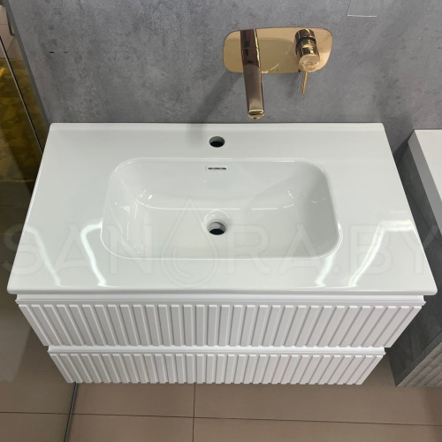 Тумба подвесная Model A с керамическим умывальником-1