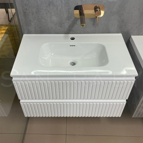 Тумба подвесная Model A с керамическим умывальником