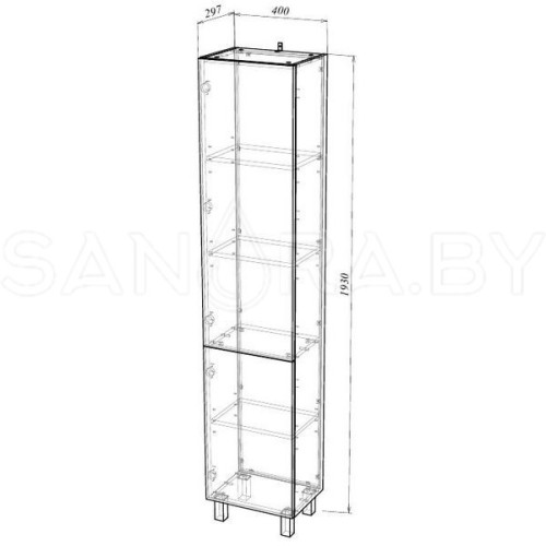 Напольный пенал 2-дверный Grado23 400 арт.26.23.400-3