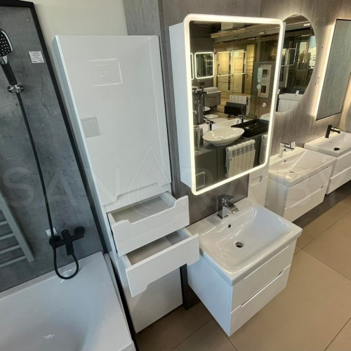 Напольный пенал 2-дверный Marko25 400 с корзиной для белья и 2-мя выдвижными ящиками-6