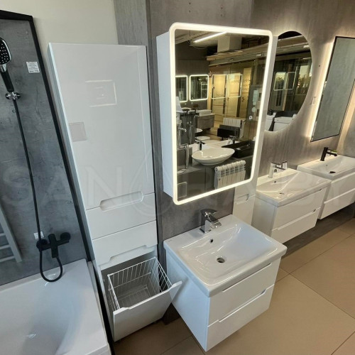 Напольный пенал 2-дверный Marko25 400 с корзиной для белья и 2-мя выдвижными ящиками-5