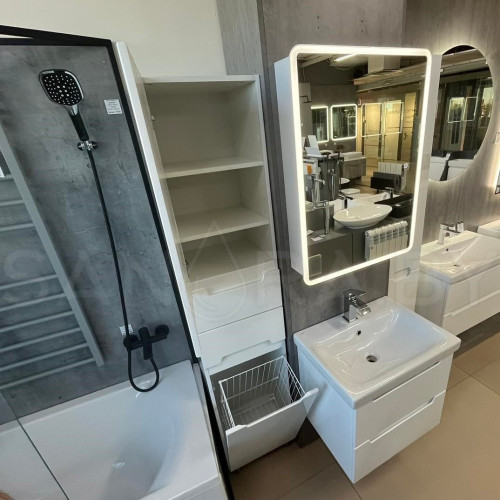 Напольный пенал 2-дверный Marko25 400 с корзиной для белья и 2-мя выдвижными ящиками-4