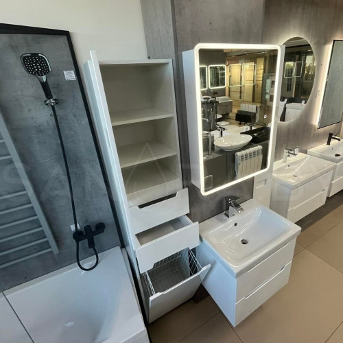 Напольный пенал 2-дверный Marko25 400 с корзиной для белья и 2-мя выдвижными ящиками-3