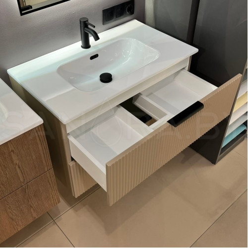 Тумба подвесная Model R с керамическим умывальником-2