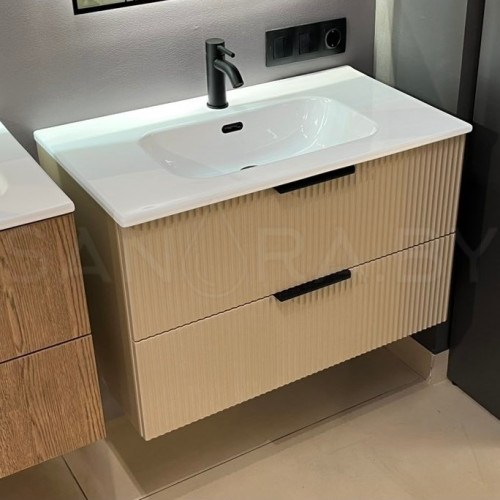 Тумба подвесная Model R с керамическим умывальником-1