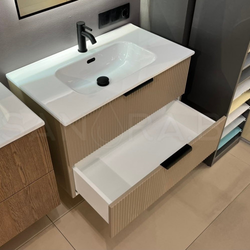 Тумба подвесная Model R с керамическим умывальником-3