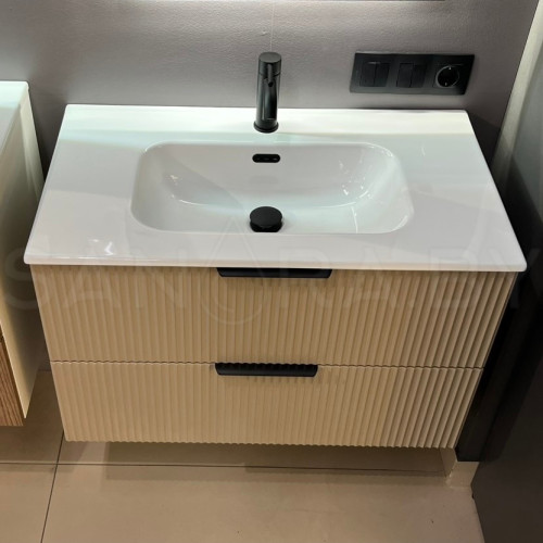 Тумба подвесная Model R с керамическим умывальником-5