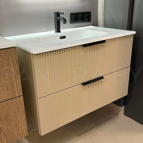 Тумба подвесная Model R с керамическим умывальником-4