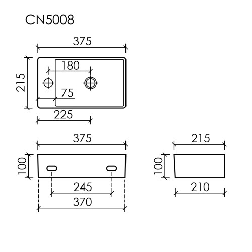 Умывальник CeramicaNova Element CN5008-5