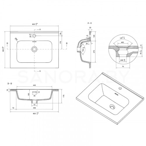 Умывальник Uptrend Venta 60 UP410-600-2